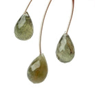 17 - 18mm Moss Aquamarine Faceted Tear Drop Set of 3 pieces - Beadsofcambay.com