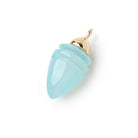 17 - 18mm Vermeil Capped Blue Chalcedony Carved Olive Shell 1 Pendant - Beadsofcambay.com