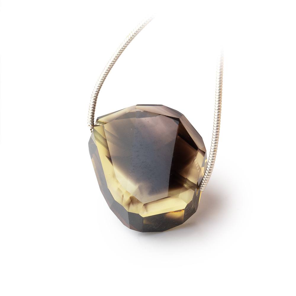 17 - 22mm Bi - Colored Quartz Faceted Nugget Focal 1 Bead - Beadsofcambay.com