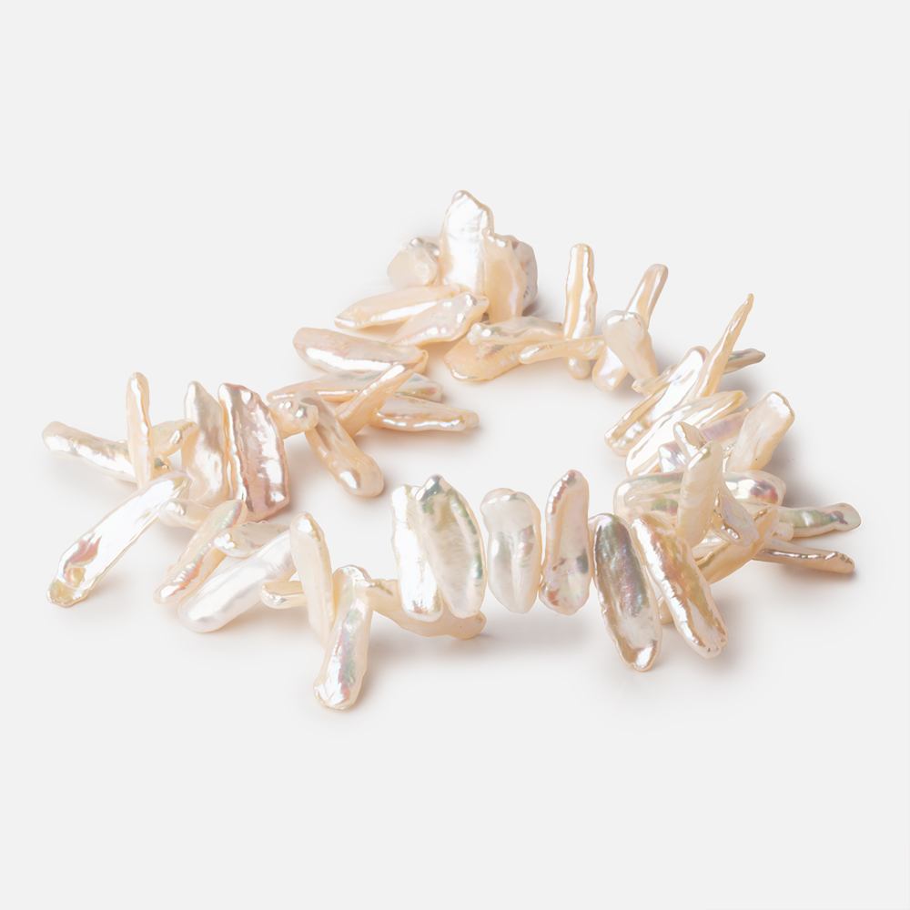 17 - 23mm Peach Top Drill Biwa Pearls 15 inch 50 beads AAA - Beadsofcambay.com