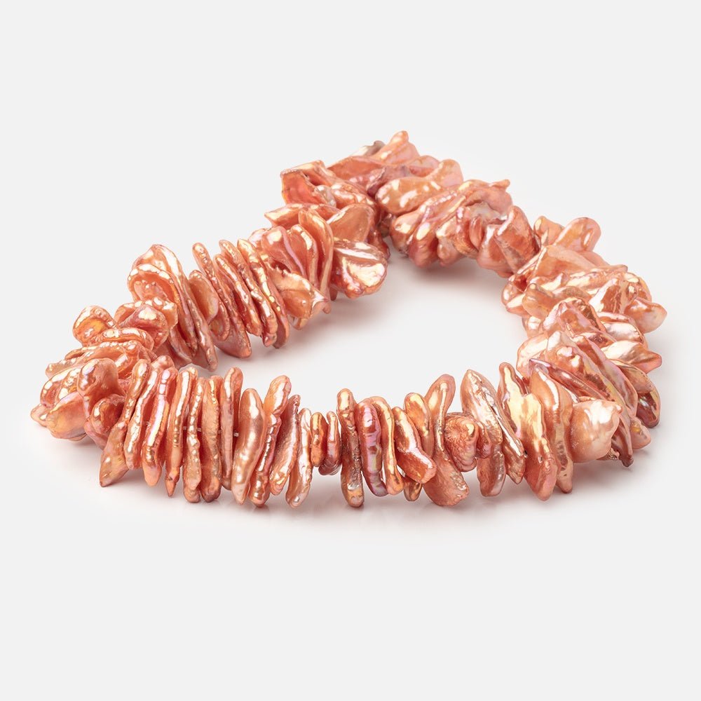 17-30mm Salmon Center Drill Ultra Keshi Freshwater Pearls 15 inch 112 Beads - Beadsofcambay.com
