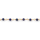3mm Lapis Lazuli micro-faceted rondelle Gold plated Chain - BeadsofCambay.com