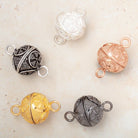 17.5mm Roval Miligrain Design Magnetic Clasp 1 piece - Beadsofcambay.com