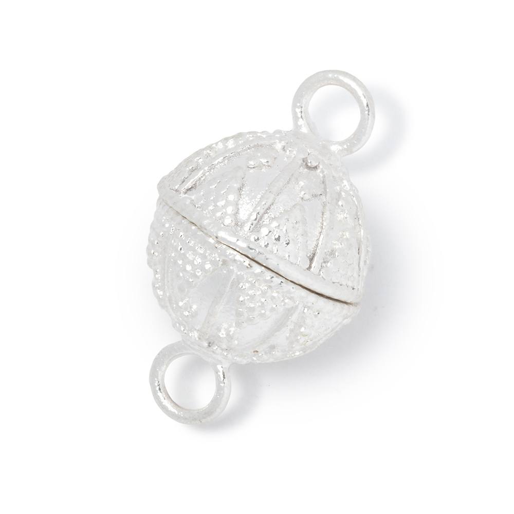 17.5mm Triangular Miligrain Design Round Magnetic Clasp 1 piece - Beadsofcambay.com