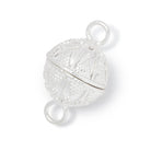 17.5mm Triangular Miligrain Design Round Magnetic Clasp 1 piece - Beadsofcambay.com