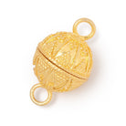 17.5mm Triangular Miligrain Design Round Magnetic Clasp 1 piece - Beadsofcambay.com