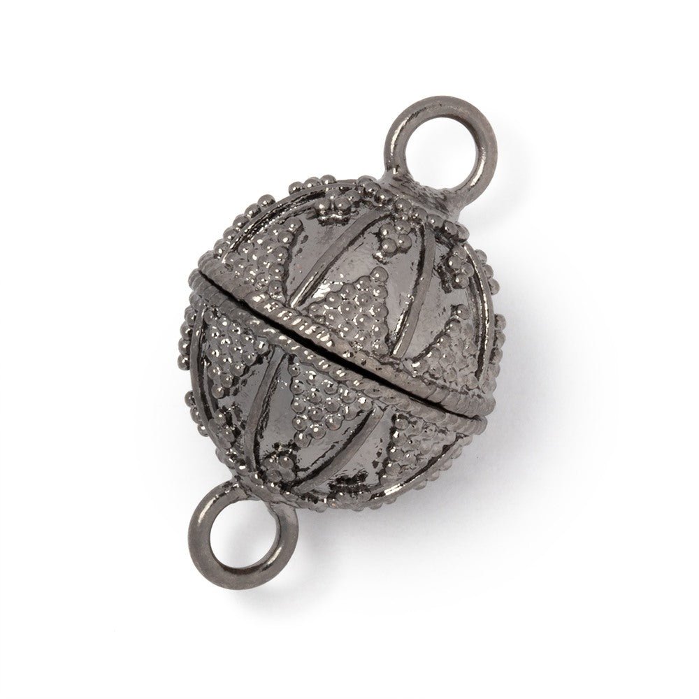 17.5mm Triangular Miligrain Design Round Magnetic Clasp 1 piece - Beadsofcambay.com