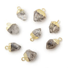 9-11mm Gold Leaf Herkimer Diamond Crystal Quartz Focal Pendant - BeadsofCambay.com