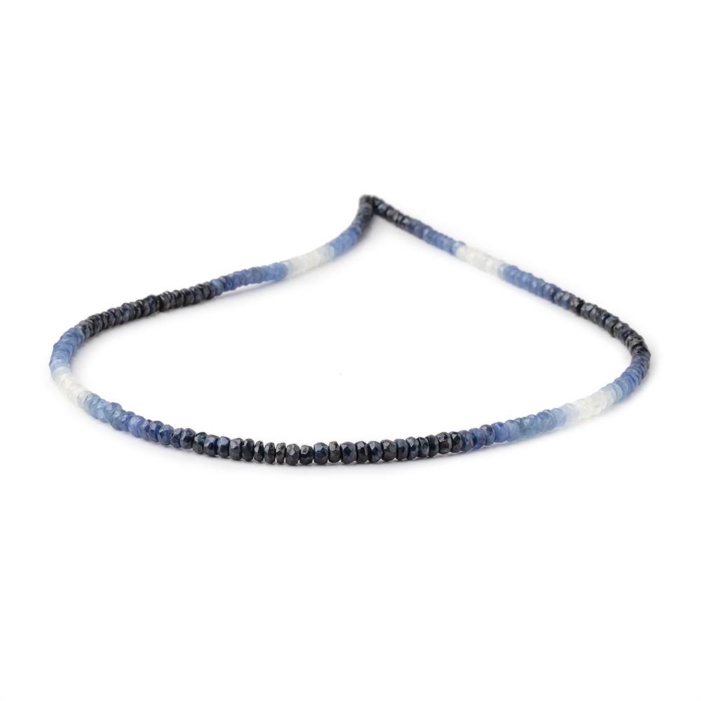 3-3.5mm Shaded Blue Sapphire Faceted Rondelles 15.5 inch 205 Beads AA - BeadsofCambay.com