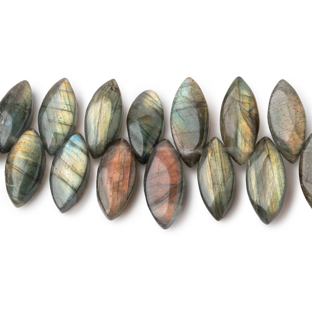 12x5-14x6mm Labradorite Plain Marquise Beads 7 inch 48 pieces - BeadsofCambay.com