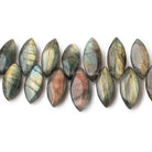 12x5-14x6mm Labradorite Plain Marquise Beads 7 inch 48 pieces - BeadsofCambay.com