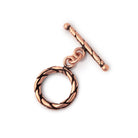 17mm Antiqued Copper Toggle Woven Design 1 piece - Beadsofcambay.com