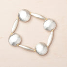 17mm Silver Plated Copper Brushed Coin Beads Set of 4 pieces - Beadsofcambay.com