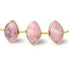 17x11mm Vermeil Bezel Pink Peruvian Opal Faceted Marquise Strand 12 Beads - Beadsofcambay.com