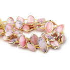 17x11mm Vermeil Bezel Pink Peruvian Opal Faceted Marquise Strand 12 Beads - Beadsofcambay.com