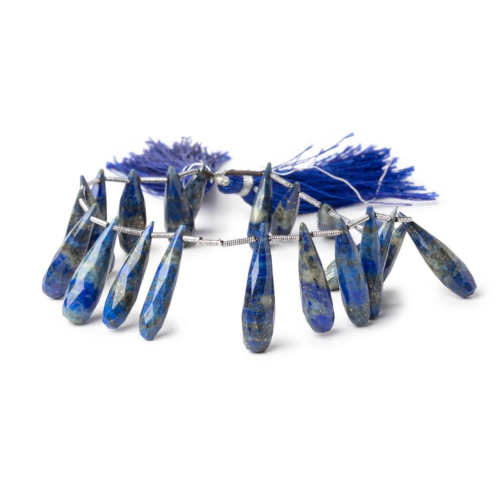 17x5.5 - 26x6.5mm Lapis Lazuli Faceted Tear Drops 7.5 inch 22 Beads - Beadsofcambay.com