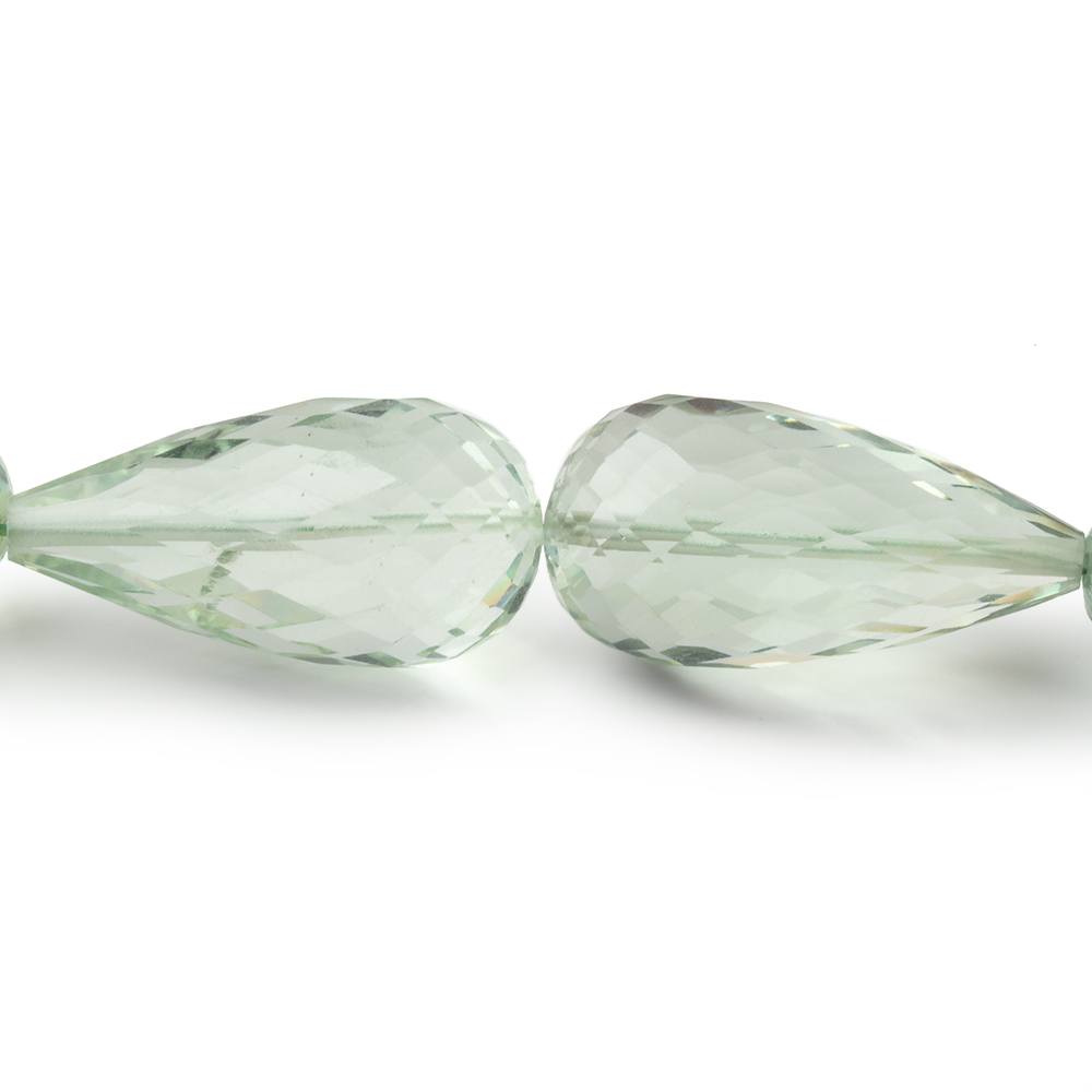 17x8 - 24x12mm Prasiolite Faceted Tear Drops 16 inch 18 Beads AA - Beadsofcambay.com