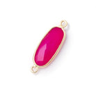17x8mm Vermeil Bezel Berry Chalcedony Elongated Oval 1 Connector - Beadsofcambay.com