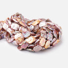 18 - 19mm Tonal Blush Rectangle Freshwater Pearls 15 inch 21 beads - Beadsofcambay.com