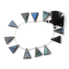 18 - 21mm Labradorite Faceted Triangle Beads 7 inch 10 pieces - Beadsofcambay.com
