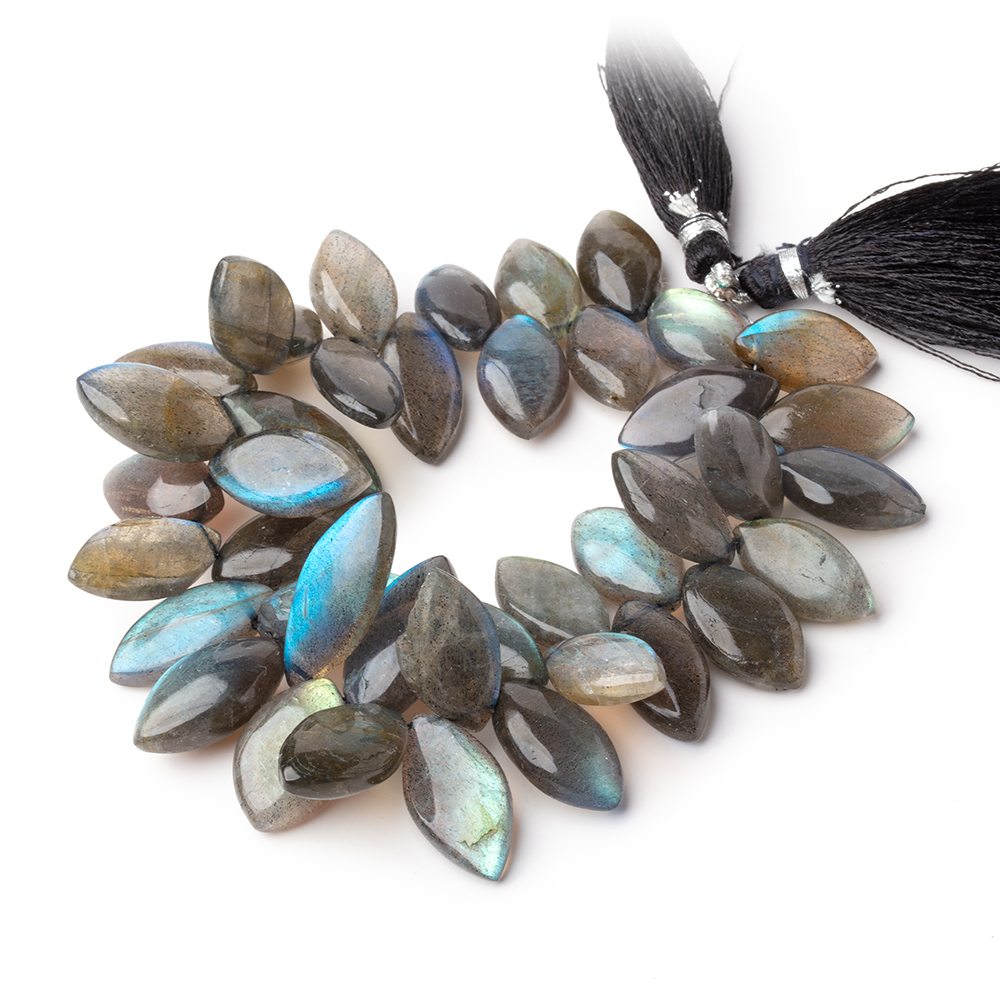 18 - 24mm Labradorite Plain Marquise Beads 7 inch 40 pieces AA - Beadsofcambay.com