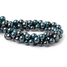 10mm Chrysocolla with Hematite Plain Round 15.5 inch 40 Beads AA - BeadsofCambay.com