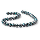 10mm Chrysocolla with Hematite Plain Round 15.5 inch 40 Beads AA - BeadsofCambay.com