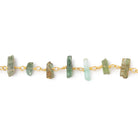 4x2-10x3mm Multi Color Tourmaline Natural Crystal on Vermeil Chain - BeadsofCambay.com