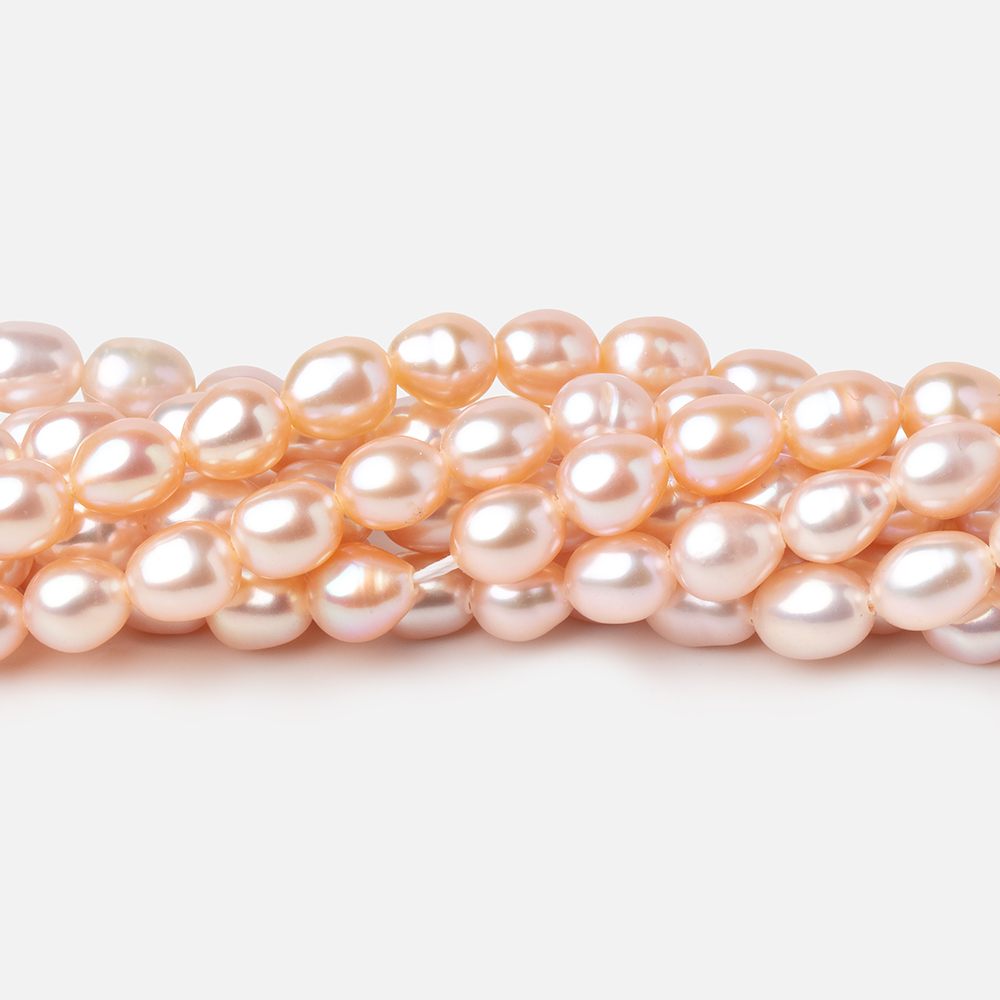 5x4mm Pink Straight Drill Oval Freshwater Pearls 15.5 inch 72 Beads A - BeadsofCambay.com