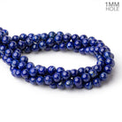 8mm Lapis Lazuli Plain Round Beads 16 inch 51 pieces 1mm Hole - BeadsofCambay.com