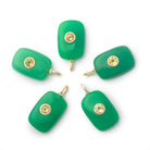 18.5x13mm Green Chalcedony Rectangle with Bezeled Citrine Inlay 1 Pendant - Beadsofcambay.com