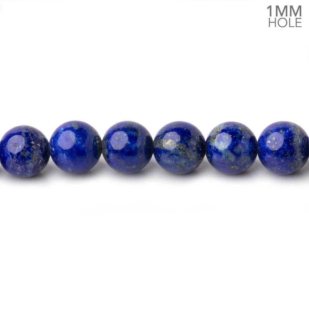 6mm Lapis Lazuli Plain Round Beads 16 inch 68 pieces 1 mm Hole - BeadsofCambay.com