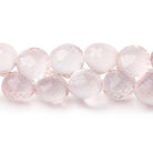 10.5-11mm Rose Quartz Faceted Candy Kiss 7.5 inch 37 Beads - BeadsofCambay.com