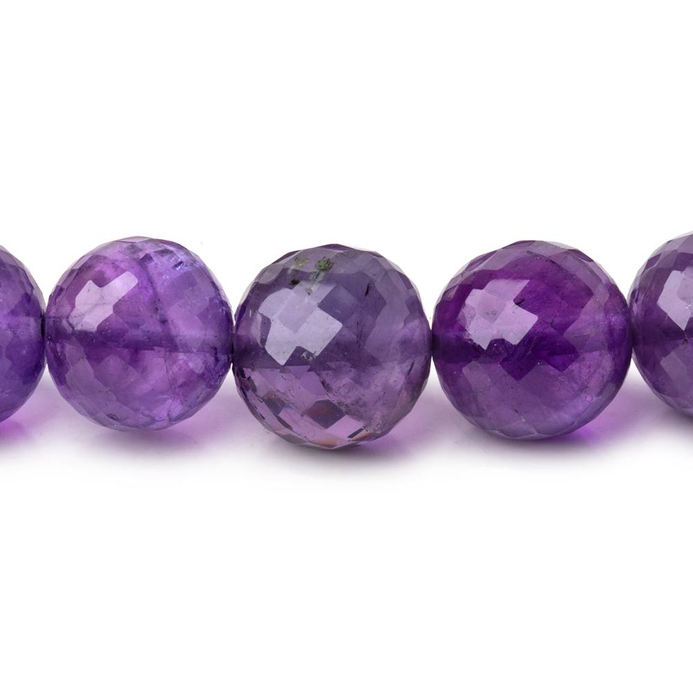 9-11.5mm Amethyst faceted round beads 16 inch 40 pieces - BeadsofCambay.com