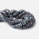 10-14mm diameter Peacock center drilled Keshi Freshwater Pearls 16 inch 87 pieces A - BeadsofCambay.com