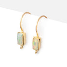 18mm Ethiopian Opal Plain Baguette Ear Wire Set of 2 pieces - Beadsofcambay.com
