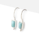 18mm Larimar Plain Baguette Ear Wire Set of 2 pieces - Beadsofcambay.com