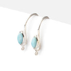 18mm Larimar Plain Marquise Ear Wire Set of 2 pieces - Beadsofcambay.com