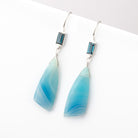 18mm London Blue Topaz Baguette Ear Wire Set of 2 pieces - Beadsofcambay.com