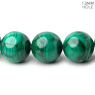 18mm Malachite Plain Round Beads 15.5 inch 22 pieces 1.5mm Hole - Beadsofcambay.com