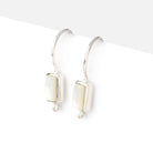 18mm Mother of Pearl Plain Baguette Ear Wire Set of 2 pieces - Beadsofcambay.com