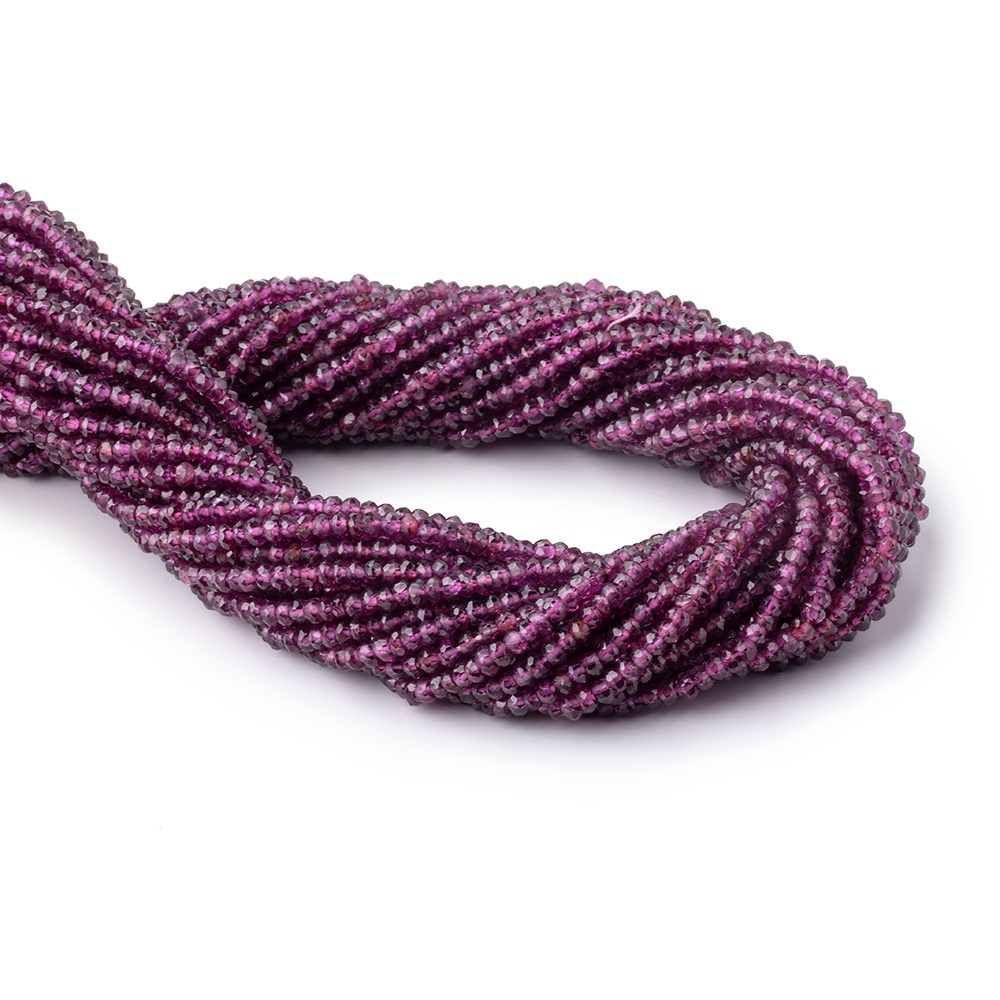 3mm Malaia Garnet Faceted Rondelle Beads 13 inch 190 pieces AA Rare - BeadsofCambay.com
