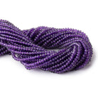 4mm Amethyst Micro Faceted Rondelle Beads 12 inch 105 pieces AAA - BeadsofCambay.com