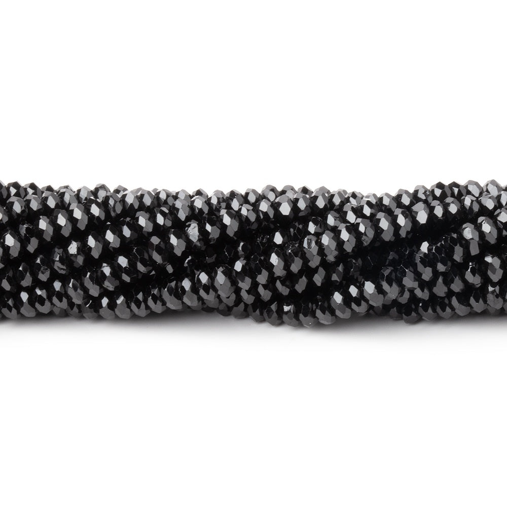 3mm Black Spinel Micro Faceted Heshi Beads 12.5 inch 180 pieces AAA - BeadsofCambay.com