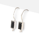 19mm Black Spinel Baguette Ear Wire Set of 2 pieces - Beadsofcambay.com