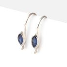 19mm Blue Sapphire Marquise Ear Wire Set of 2 pieces - Beadsofcambay.com