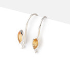 19mm Citrine Marquise Ear Wire Set of 2 pieces - Beadsofcambay.com