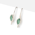 19mm Emerald Marquise Ear Wire Set of 2 pieces - Beadsofcambay.com