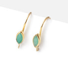 19mm Emerald Marquise Ear Wire Set of 2 pieces - Beadsofcambay.com