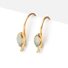 19mm Ethiopian Opal Plain Marquise Ear Wire Set of 2 pieces - Beadsofcambay.com